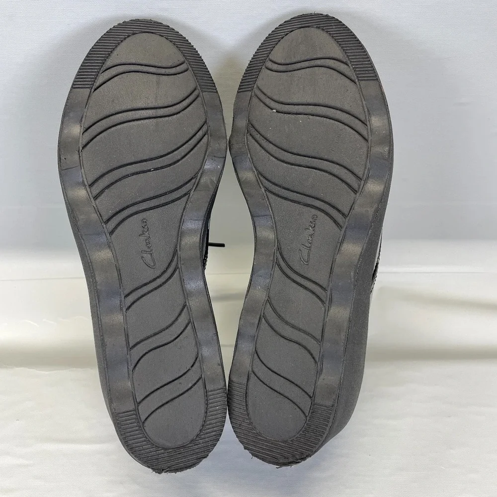 Clarks Mazy Hyannis Wedge Oxford Shoes Womens Size 7.5 M Black Comfort Lace Up